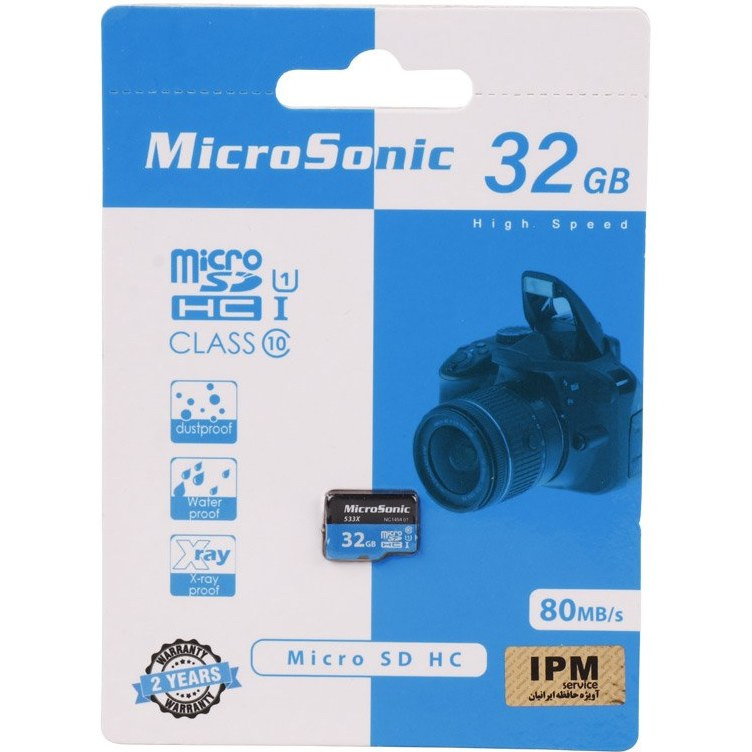 کارت حافظه 32 گیگ میکروسونیک MicroSonic 533X U1 C10 80MB/s