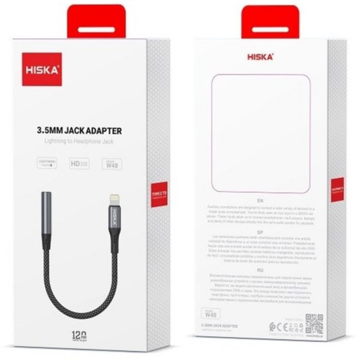 کابل تبدیل لایتنینگ به AUX هیسکا مدل W48(غیر فعال) - 4162